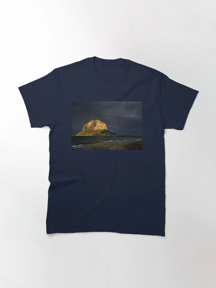 Camiseta clásica de Monemvasia para hombres y mujeres, ropa de algodón de gran tamaño, foco Natural en el griego de la isla de las Islas Canarias