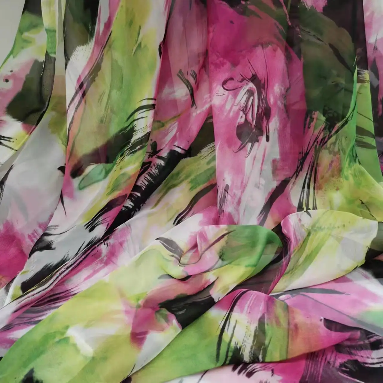 

Big Save Chiffon Scarf 5 Yards Fabric Flowing Thin Digital Print Costume Material DIY Stage Cosplay