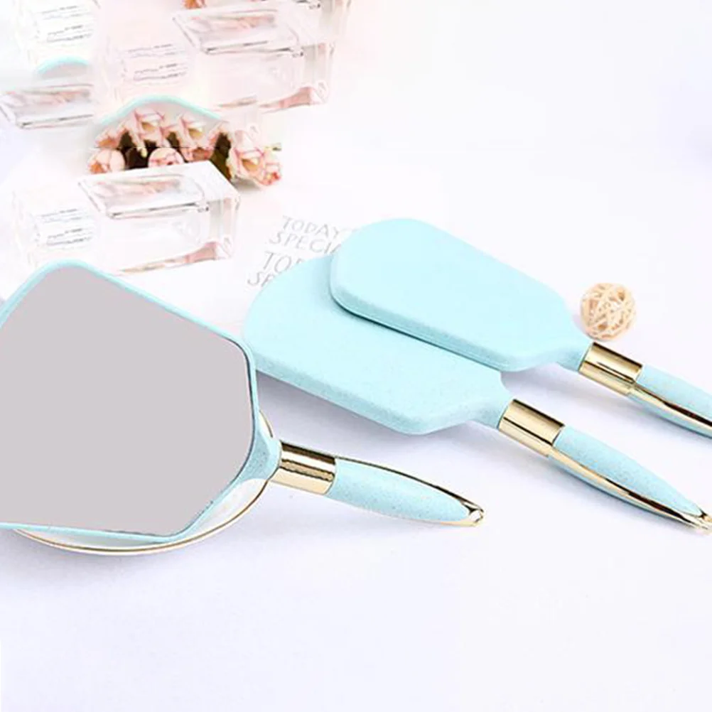 Handspiegel, ergonomischer Griff, leicht, tragbar, Make-up-Spiegel im Taschenformat, für Zuhause, Salon, Reisen