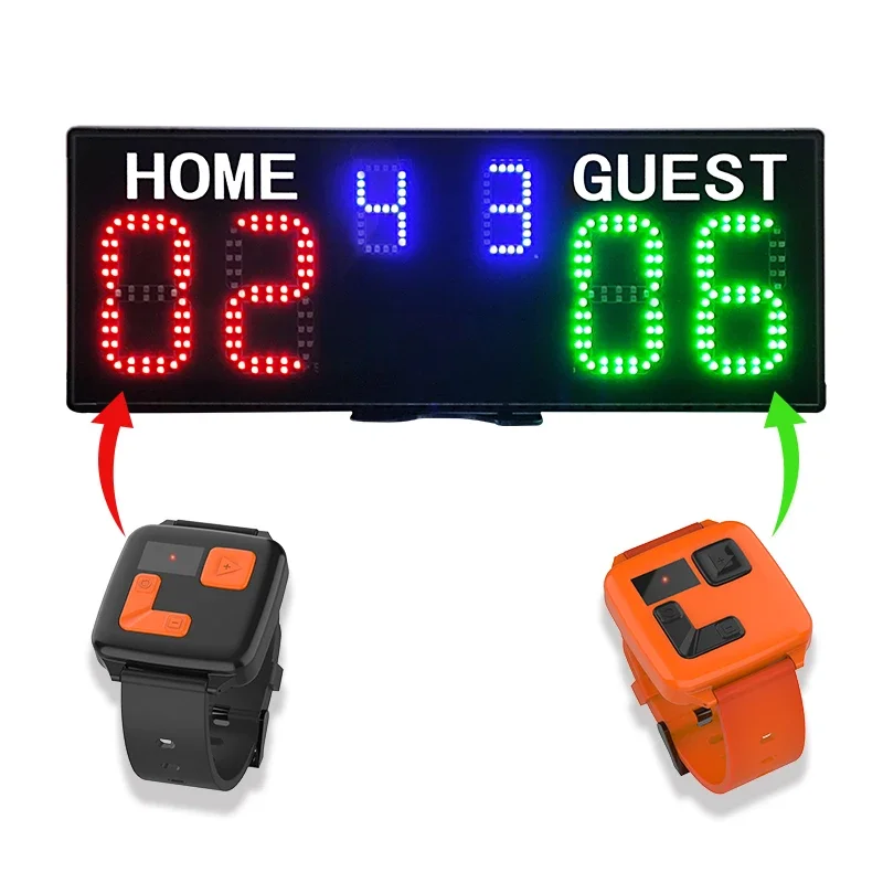 Ganxin Portable Bag Customized Rechargeable Battery Team Sport Padel Electronic Scoreboard Wrist Control Digital Led Scoreboard