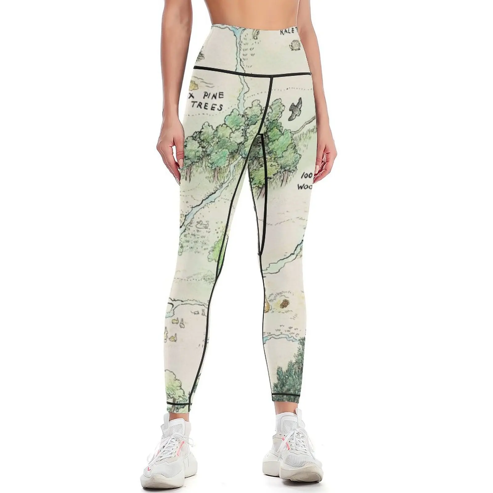 

100 Acre Wood Map by E.H. Shepard Leggings push up fitness Fitness woman Women's high waist Womens Leggings