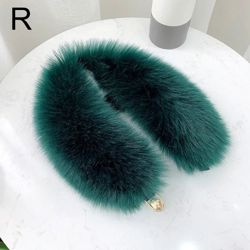 Faux Fuchs Pelz Kragen Schal Frauen Pelzigen Pelz Kragen für Winter Mantel Kapuze Pelz Dekor Plüsch Gefälschte Pelz Schal Parkas Jacke Pelz Kragen – Detail 4