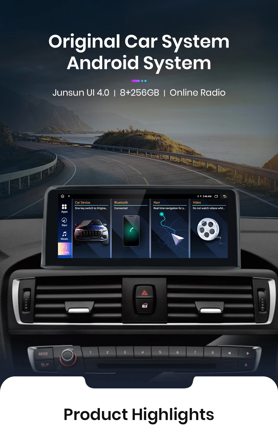 Junsun Drahtlose CarPlay Andorid Auto Auto Radio Für BMW 3/4 Serie F30 F31 F34 F32 F33 F36 2018-2021 EVO System GPS Navigation – Detail 4