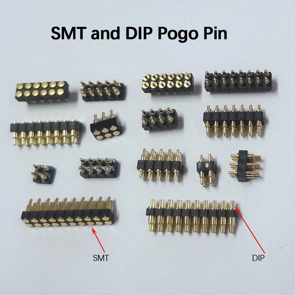 1 Stück DC-Stecker Pogo-Pin-Verbinder SMT DIP 2,54 mm Rastermaß 2345681012141620-Pin Doppelreihiger Federkontakt PCB Batterieladung – Detail 2