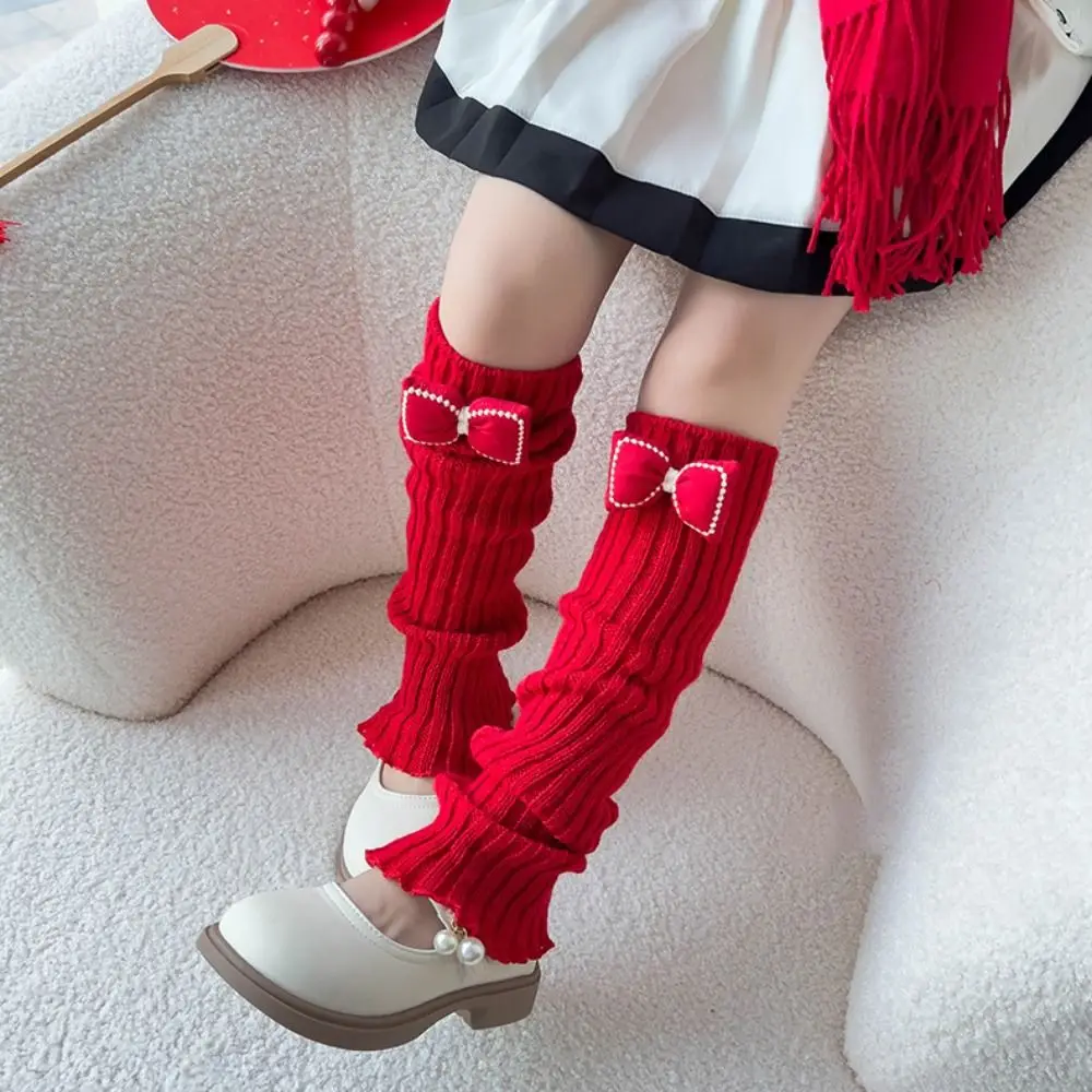 

New Year Harajuku Jk Leg Warmers Solid Color Nylon Knitted Leg Cover Lolita Foot Cover Red Leg Socks Streetwear