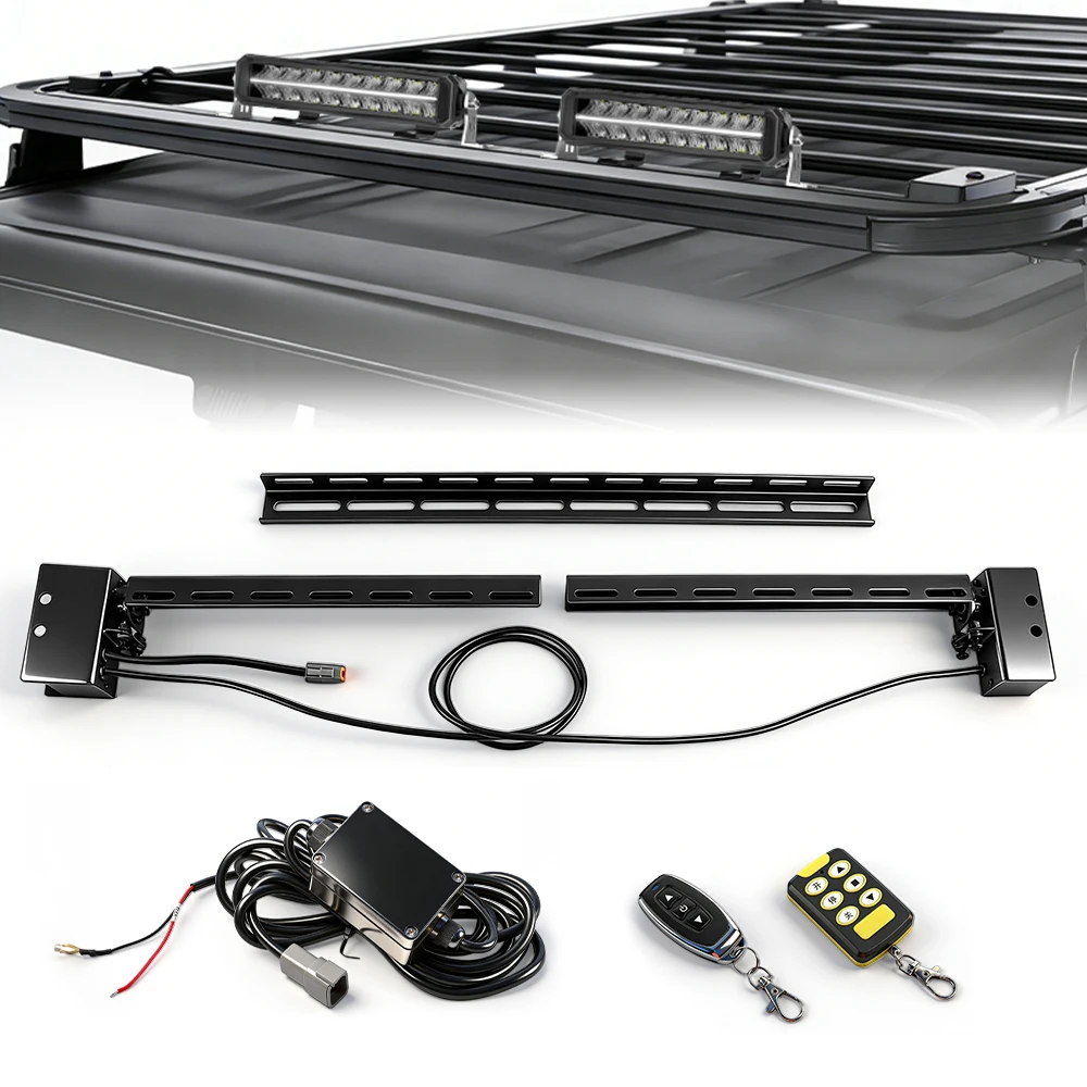 HAOLIDE Universal Roof Rack LED Light Bar Flip Mount Bracket with Remote Control for SUV UTV Truck 4x4 off-road use 12V 24V