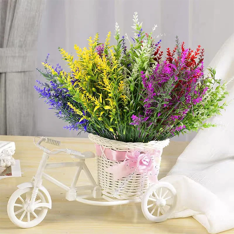 35cm Artificial Flower Plastic Lavender Fake Plant Wedding Home Garden Decoration Bridal Bouquet Household Products Decor