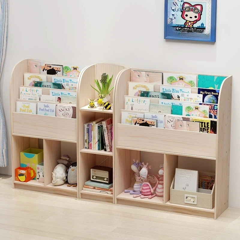 Solid wood simple multi-layer floor-to-ceiling bookcase, household simple bookshelf, picture bookshelf