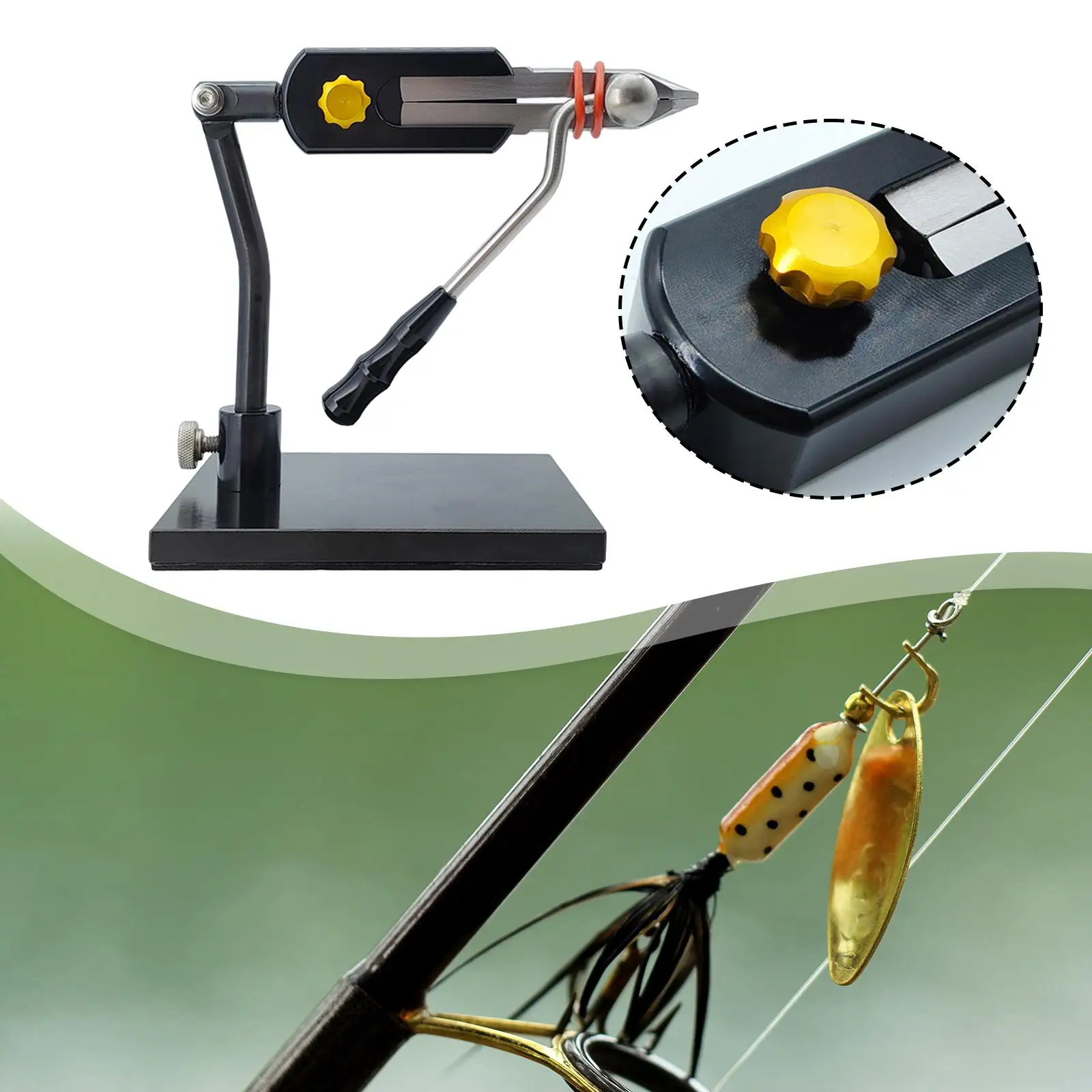 يطير ربط ملزمة قاعدة سبيكة 360 °   أدوات ربط الذبابة للمبتدئين، طُعم الصيد