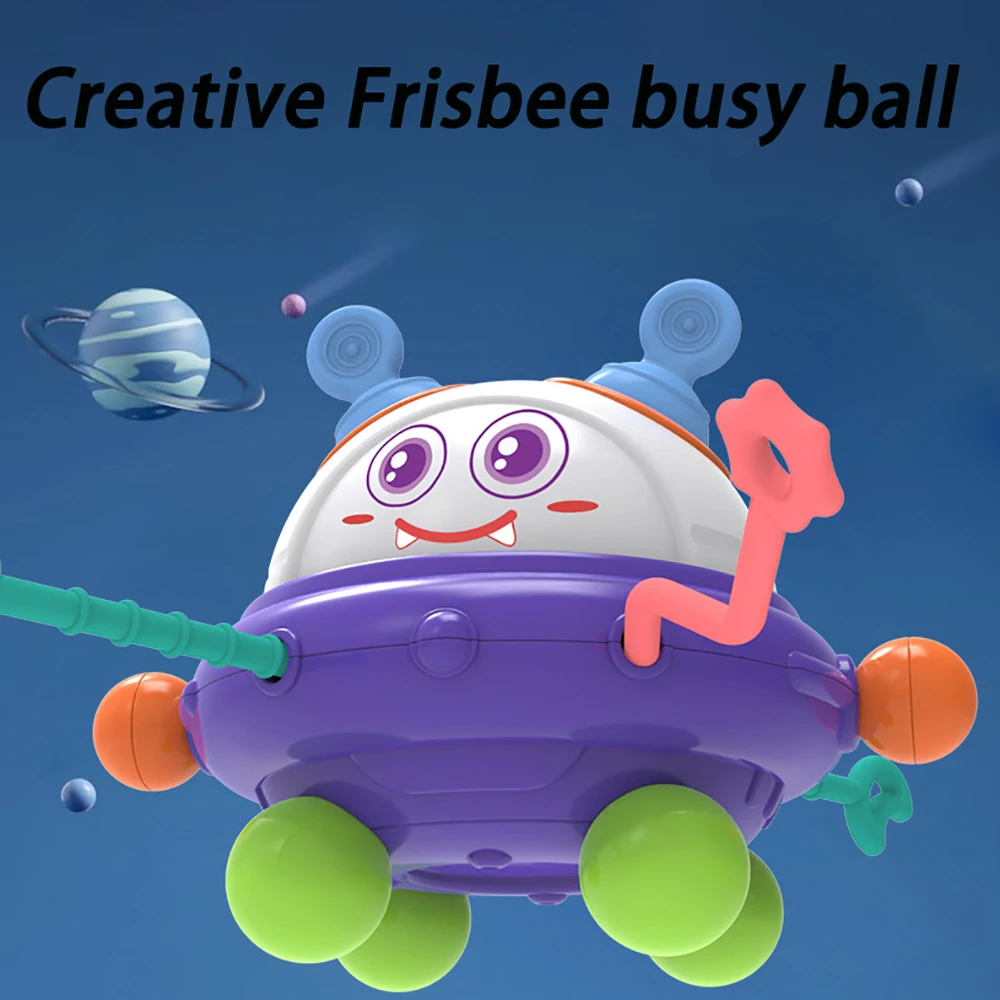 Baby Toys Space Saucer Ball Exercise Grasp Ability Can Rotate Can Chew Can Pull Children Gifts Silicone Baby Sensory Toys Babies