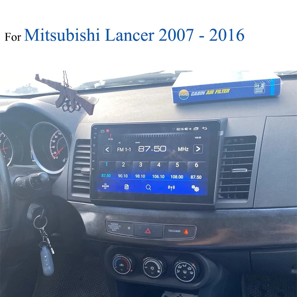 Car Auto Radio Android 14 8G+128G For Mitsubishi Lancer 2007 - 2016 Multimedia Head Unit 2 Din DVD Tape Recorder Carplay 4G Lte