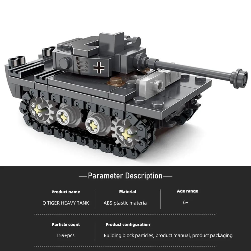 JKC7652 159PCS Tiger Typ Schwerer Panzer Militär Feld Landschaft Holz Installation Modell Montage Kit Historisches Display Geschenk