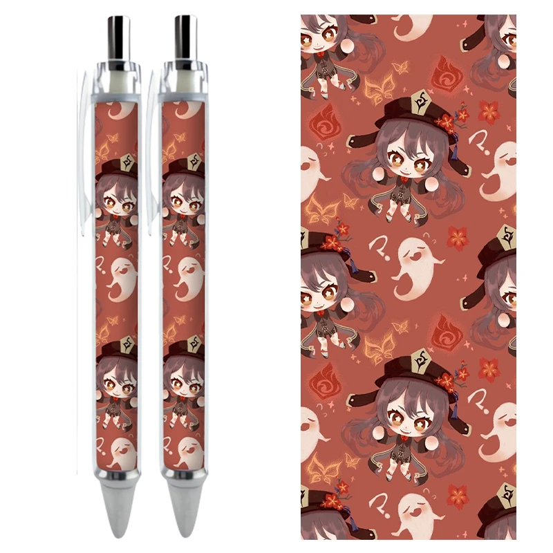 2/4PCS Genshin Impact Hu Tao Gel Pens Anime Game Stationery HD Kawaii Pattern Limited Edition Caneta Writing School Supplies