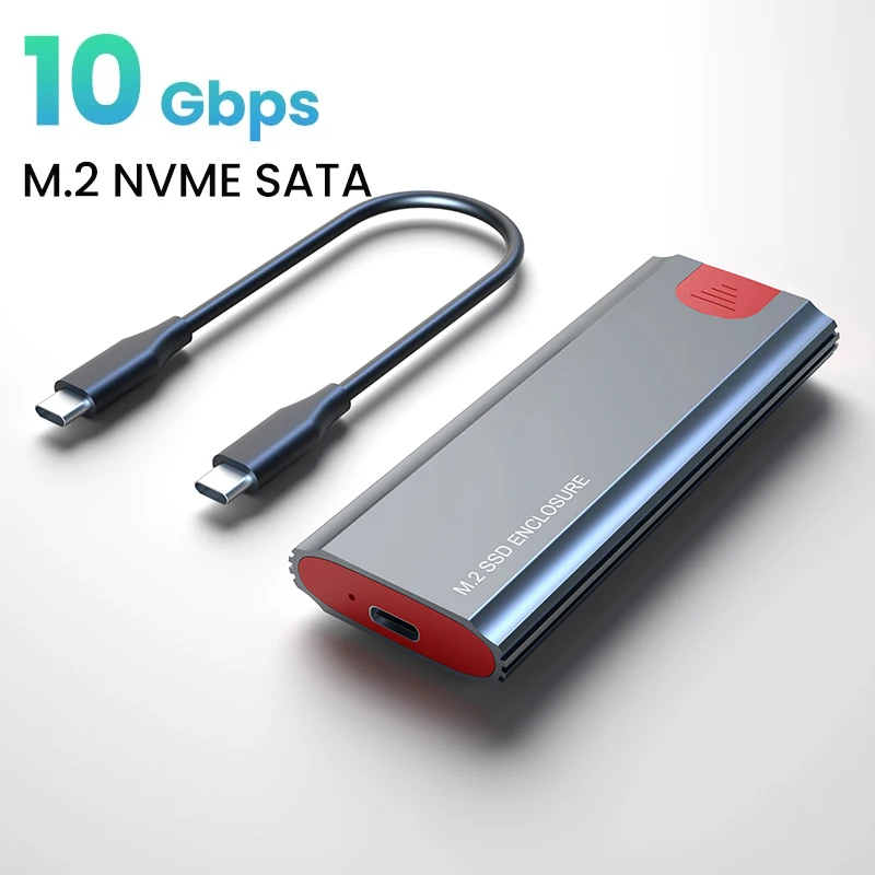 

M2 SSD Enclosure NVMe USB TYPE-C 10Gb PCIe SSD Box for M.2 NVMe NGFF SATA SSD Disk Tool Free M.2 SSD Case Dual Protocol RTL9210B