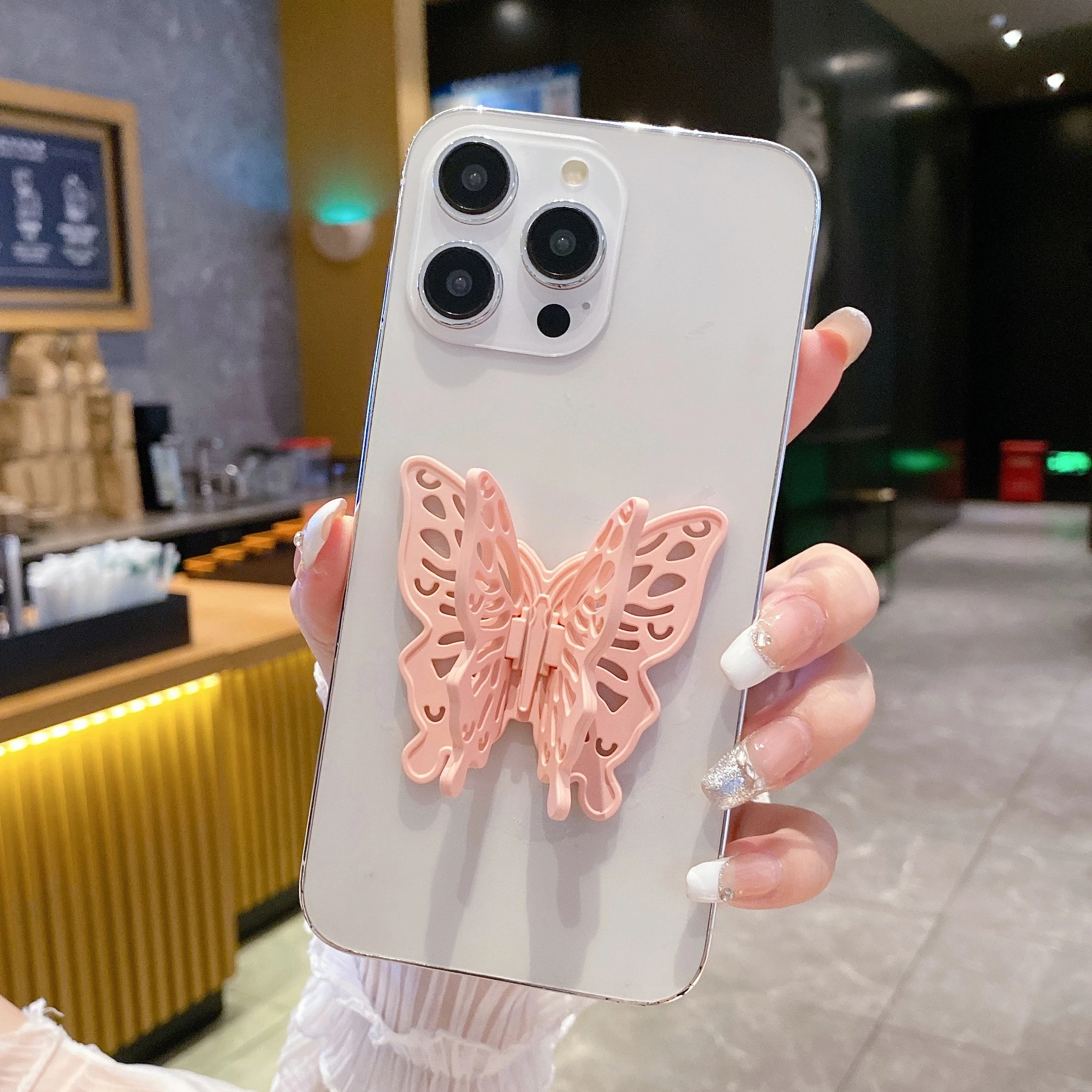 

Новая мода складной чистый цветной держатель для телефона с бабочкой задняя наклейка подставка для телефона для iPhone Samsung Unniversal Bracke