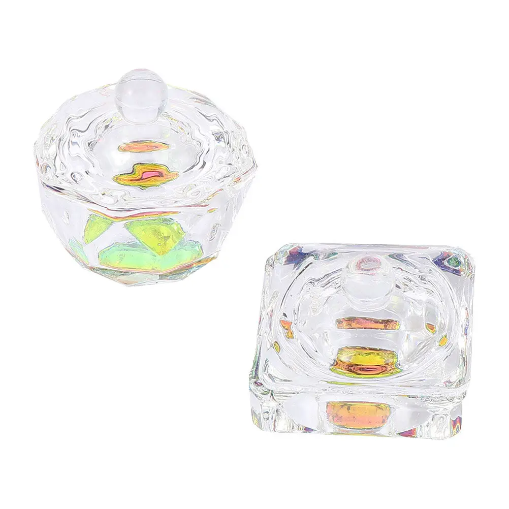 

2Pcs Nail Art Crystal Cup Creative Shape Design for False Nails Natural Nails Manicure Tints Nail Art Cup Manicure Supplies