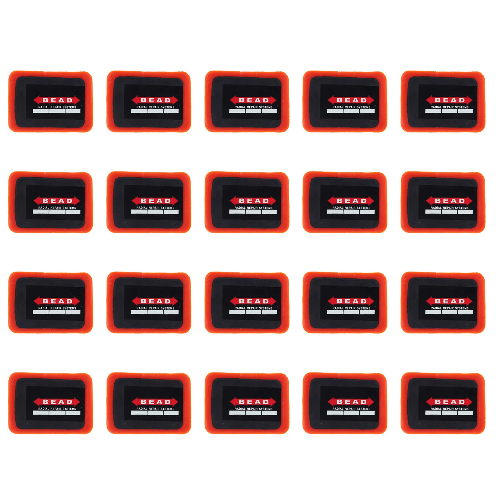 20 stuks radiale bandenplakkers, radiale bandenplakkers 50x70mm, rubberen bandenreparatieplakkers voor auto, motorfiets en voertuigreparatie