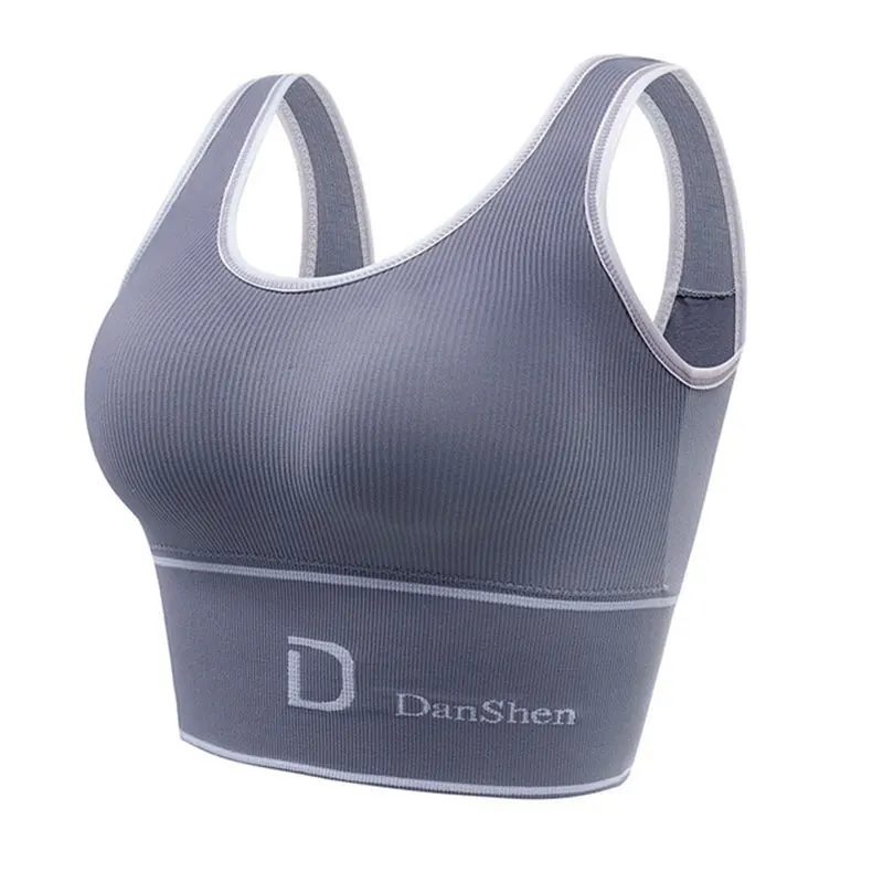 High Quality Women\'s Underwear Seamless Sports Bra Deep U-Shaped Removable Pad Back-Shaping Tube Top Yoga Sports Bra