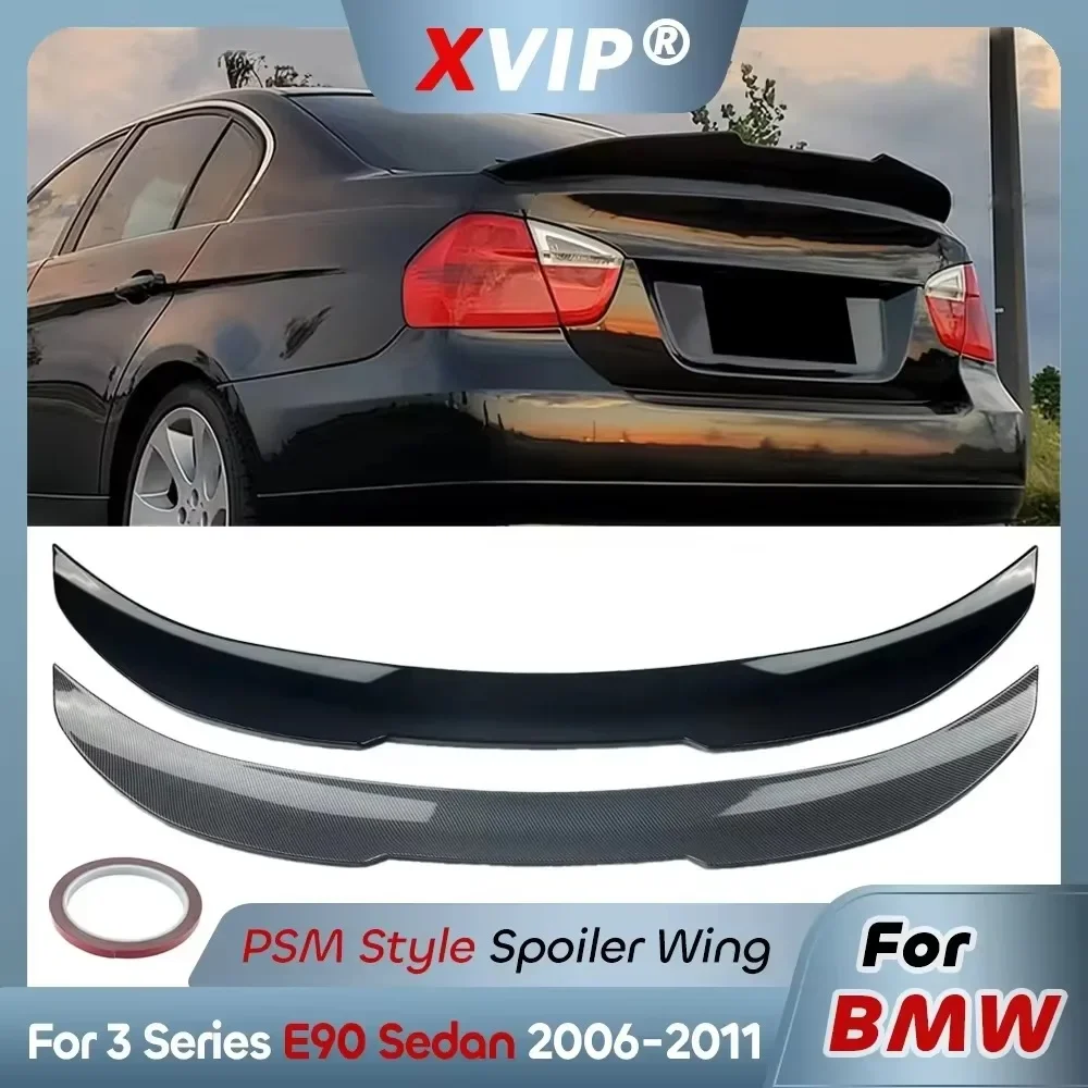 

XVIP PSM M4 MP Style Racing Style Rear Trunk Spoiler Wing Glossy Black Carbon Fiber For 2006-2011 BMW 3 Series E90 4-Door Sedan