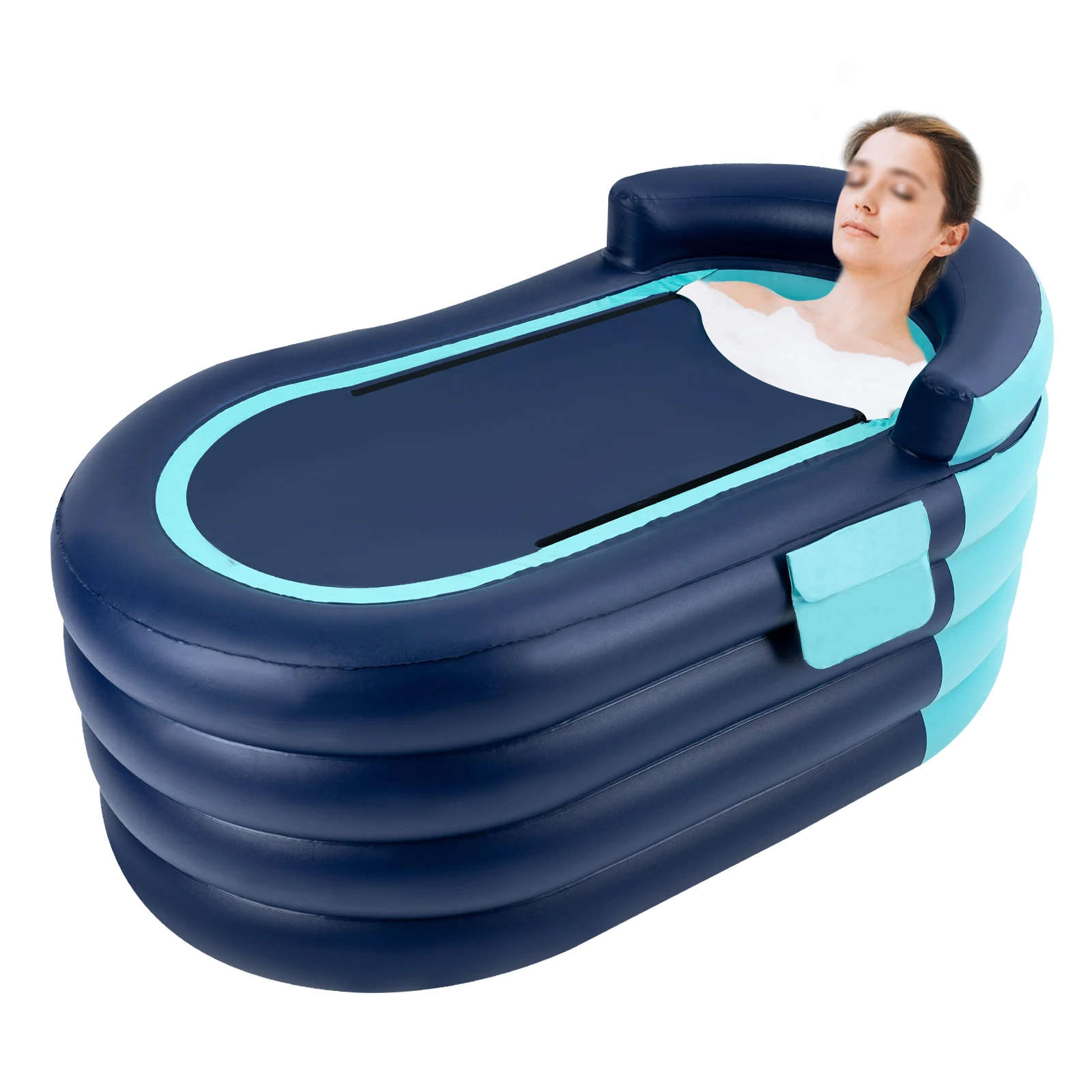 1.4m Inflatable Adult Bathtub PVC Portable Spa Warm Blow Up Foldable Bath Tub