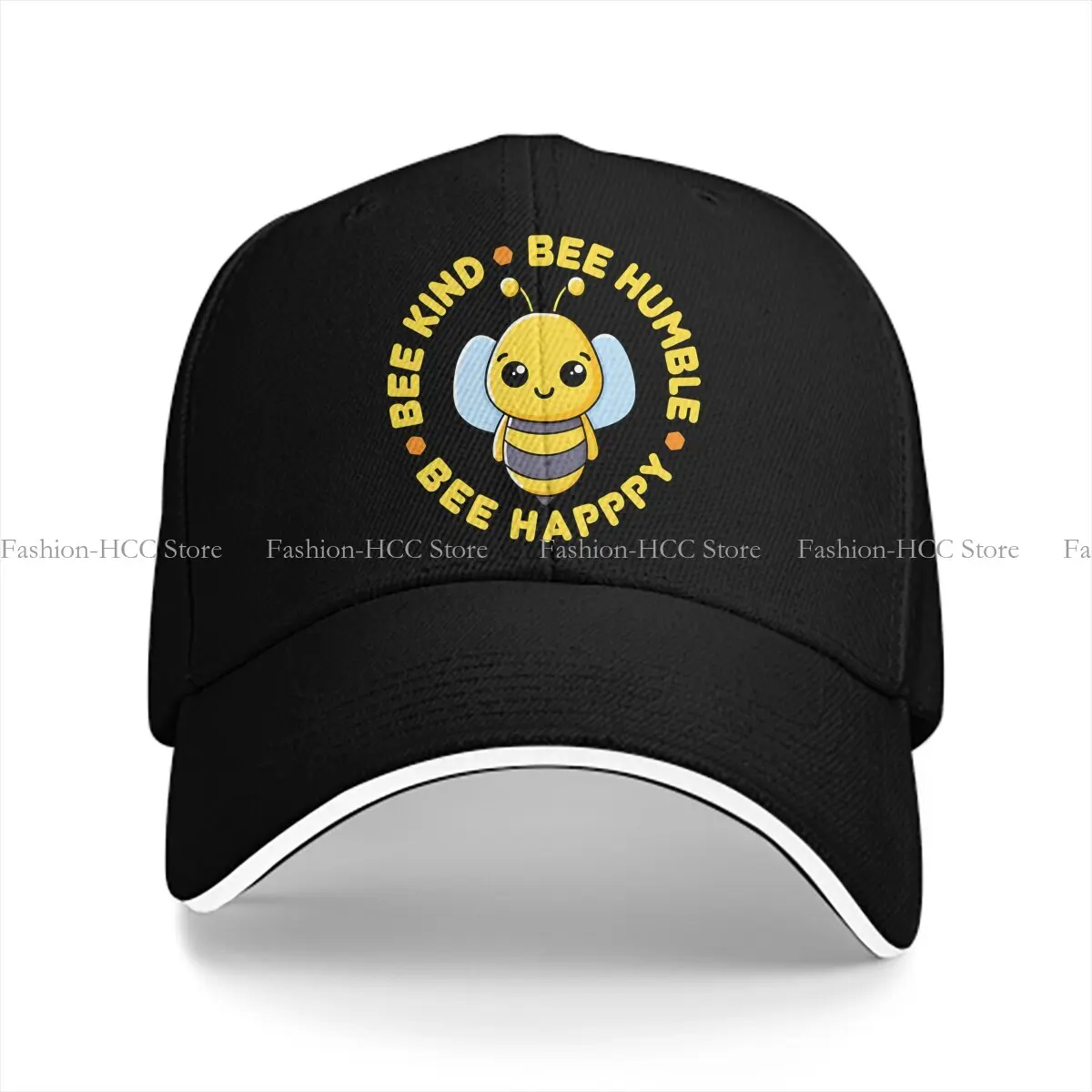 Bee Multicolor Hat Peaked Cap Bee Happy Bee Humble Bee Kind Personalized Visor Protection Hats