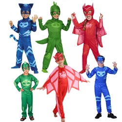 Catboy Gekko Owlette Boys Girls Boy Anime Hero Costume with Mask Cosplay Clothe Suit Child Halloween Birthday Party Kids Gift