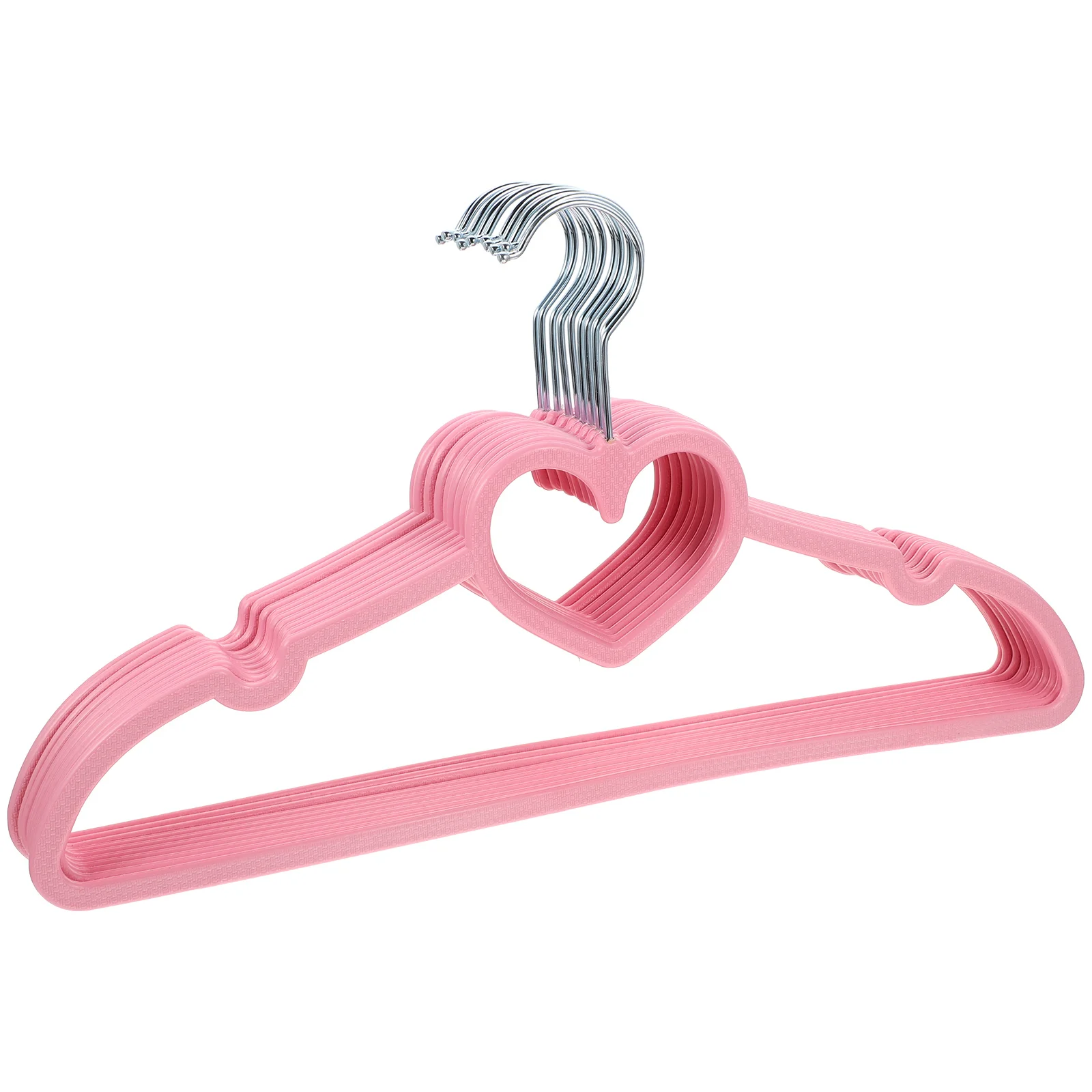 

10pcs Heart Clothes Hanger Non Slip Hanger Non-Slip Portable Pastel Rack Baby Dress Closet Storage Plastic