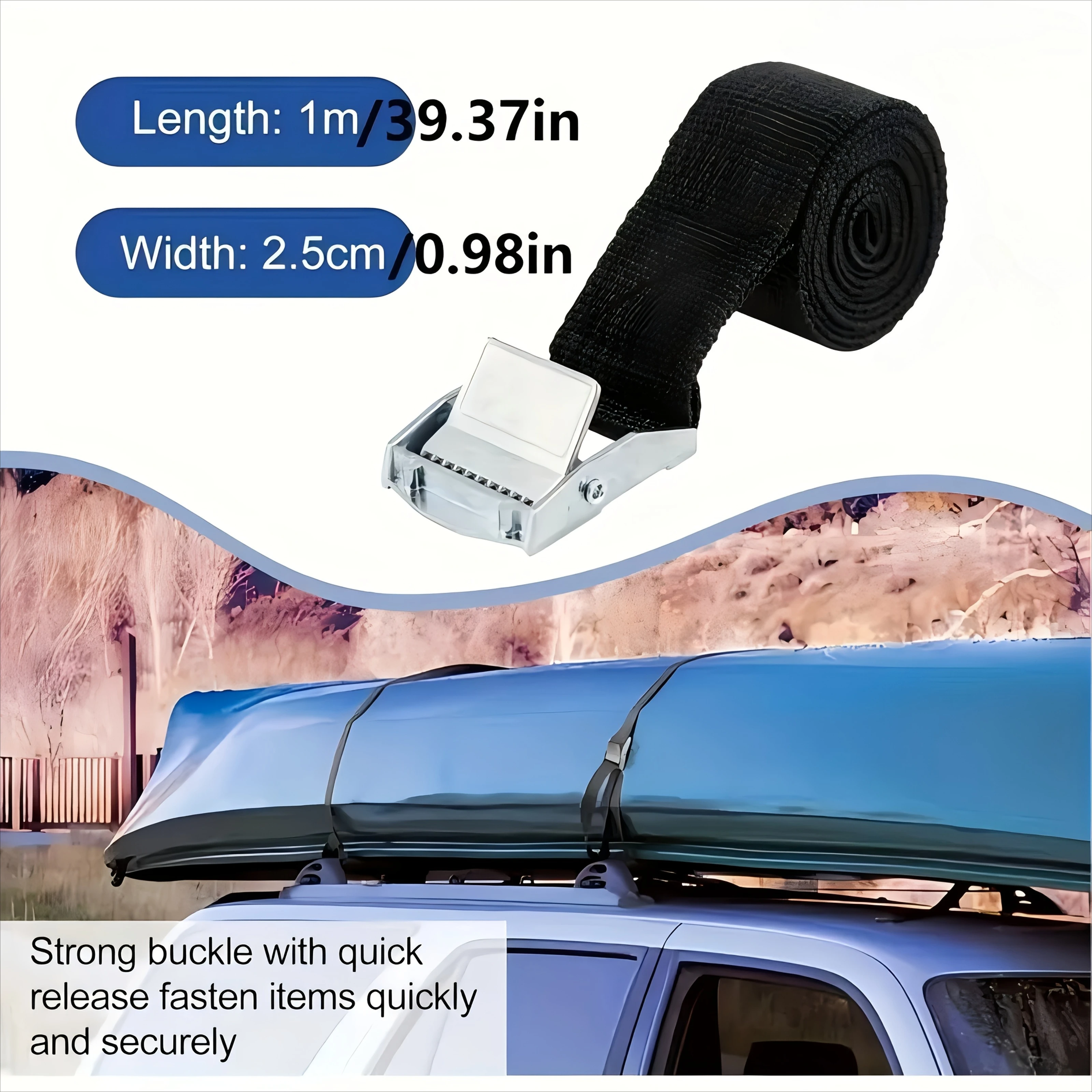 

3pcs Short Tie-Down Straps with Quick-Release Buckles, 1M Adjustable Straps for Securing Luggage And Cargo.