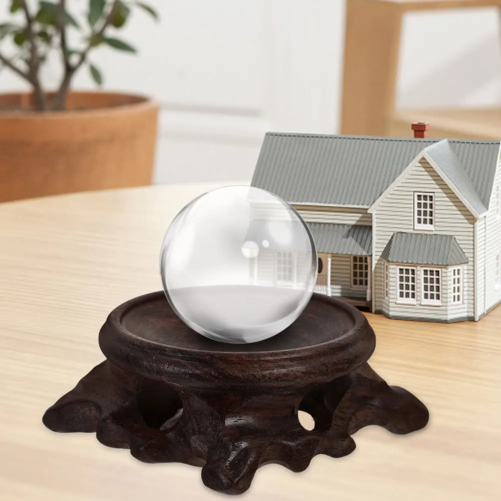 

Wooden Sphere Stand Decorative Display Base for Gazing Ball Egg Sculpture Rock Ornament Pedestal Garden Outdoor Home Decor