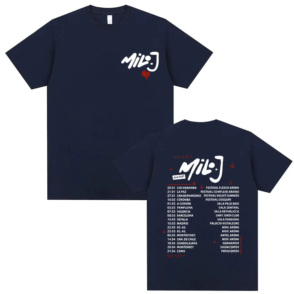Rapper Milo J Concert Tour 2024 T-shirt Men Women\'s Fashion Music Oversized Cotton T Shirts Unisex Hip Hop Short Sleeve Tshirt