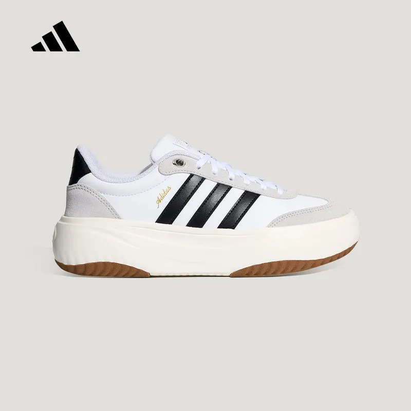 

2026 Ladies Adidas Platform Sneakers Leather Synthetic Upper Lightmotion Cushion Rubber Sole Street Daily Casual Shoes KH6913