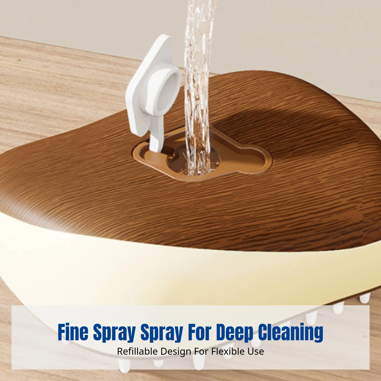 Steam Spray Pet Comb, Wooden Texture Grooming Brush, Cat Dog Hair Remover, No-Rinse Cleaner - view 2