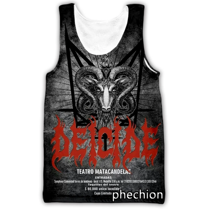 phechion New Fashion Men/Women DEICIDE Band 3D Printed Sleeveless Vest Streetwear Men Loose Sporting Tank Top A225