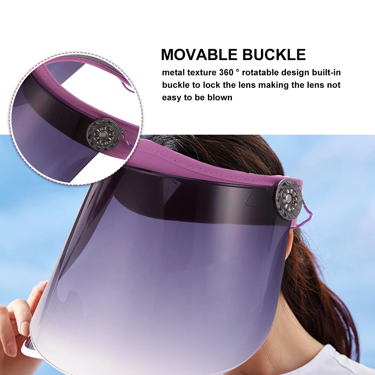 

Sun Protection Hat Empty Cap with Transparent Face Cover for Outdoor UV Blocking Dust-proof Riding Fence Hat Visor