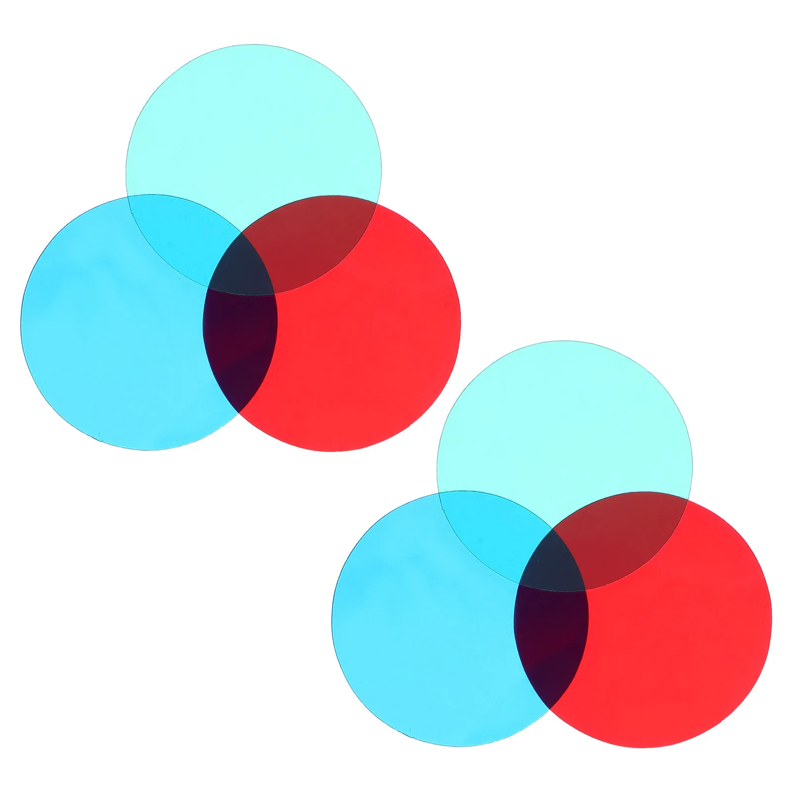 6Pcs Colored Transparent Plastic Sheets Red Green Blue for Optics Physics Light Experiments Educational Teaching Tools