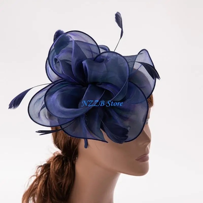 

T21F Women Fascinator Headband Flower Fascinator Cocktail Tea Party Fascinator Hat