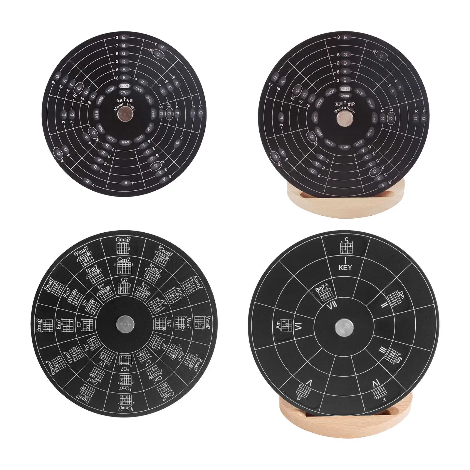 Chords Wheel for Music Learning, Circle of Fifths Tool, Aluminium Alloy for Guitar Teachers