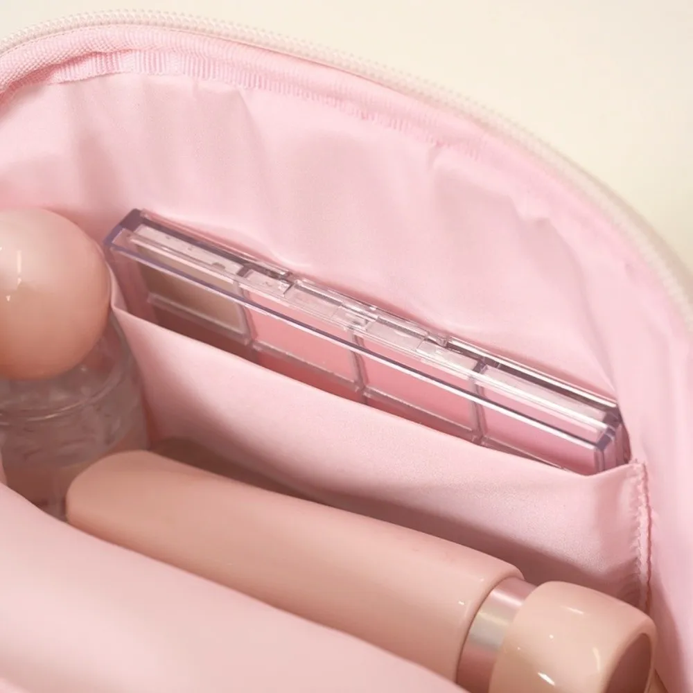 Large Capacity Quilted Cosmetic Bag Candy Color Ultralight Love Heart Handbag Zipper Closure Portable Women Clutch Pouch