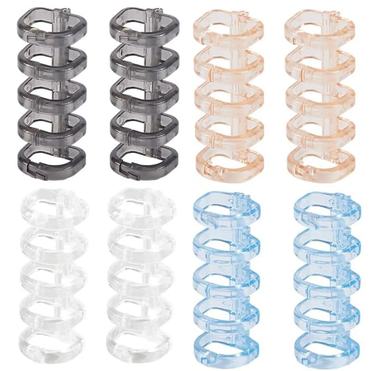 

8 Pcs 5-Ring Loose Leaf Binders Plastic Binding Combs Snap Split Book Rings for Notebook Diary Organizing Accessories