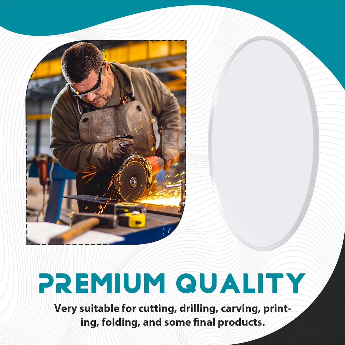 NUOVO Disco rotondo acrilico trasparente con specchio spesso 3 mm Diametro: 85 mm