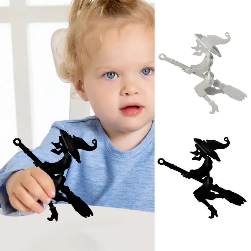 Portable Halloween Witch Assemble Toy 3D Printing Flying Witch Toy Ghost Holiday Character Assemble Model For Workplaces