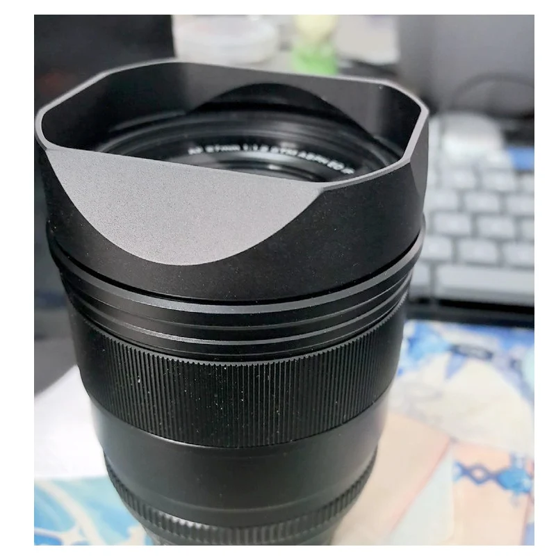 Design for Viltrox 27mm F1.2 Pro Bayonet Metal Square Lens Hood  With Free Metal Cap