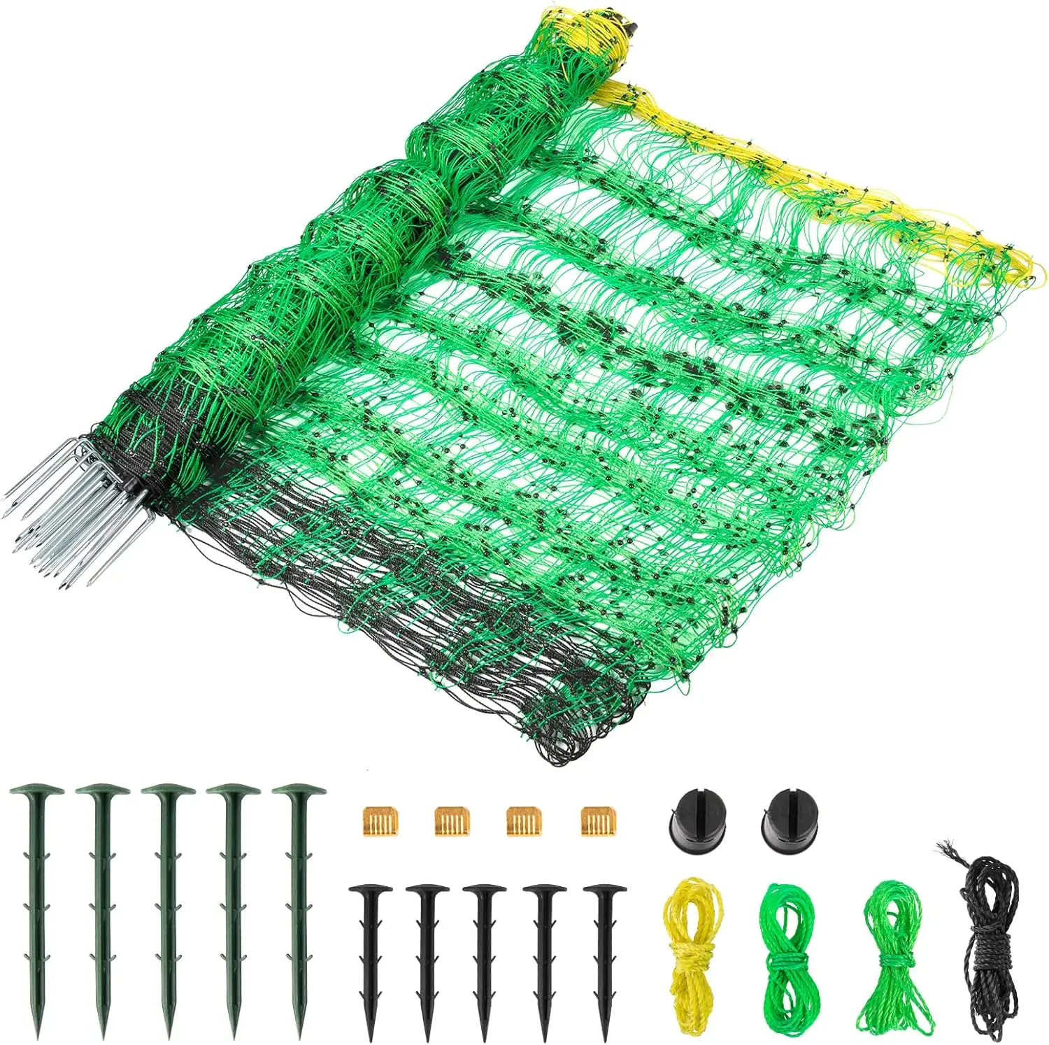 Electric Fence Netting 49.6" H x 164' L, PE Mesh Kit with Posts for Sheep Goats Deer Dogs