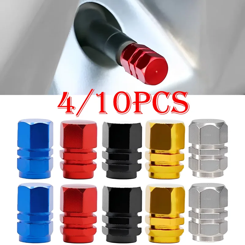 

4/10Pcs Car Wheel Tire Valve Stems Caps Universal Hot-selling Waterproof Aluminum Tyre Rim Stem Covers Auto Tool Accessories