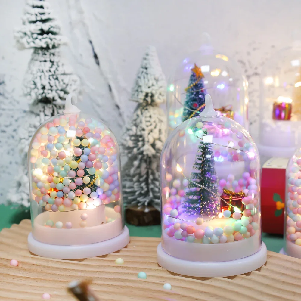 Christmas Lantern Battery Powered LED Night Light Xmas Tree Hanging Lamp Home Desktop Ornaments New Year Xmas Party Decoration