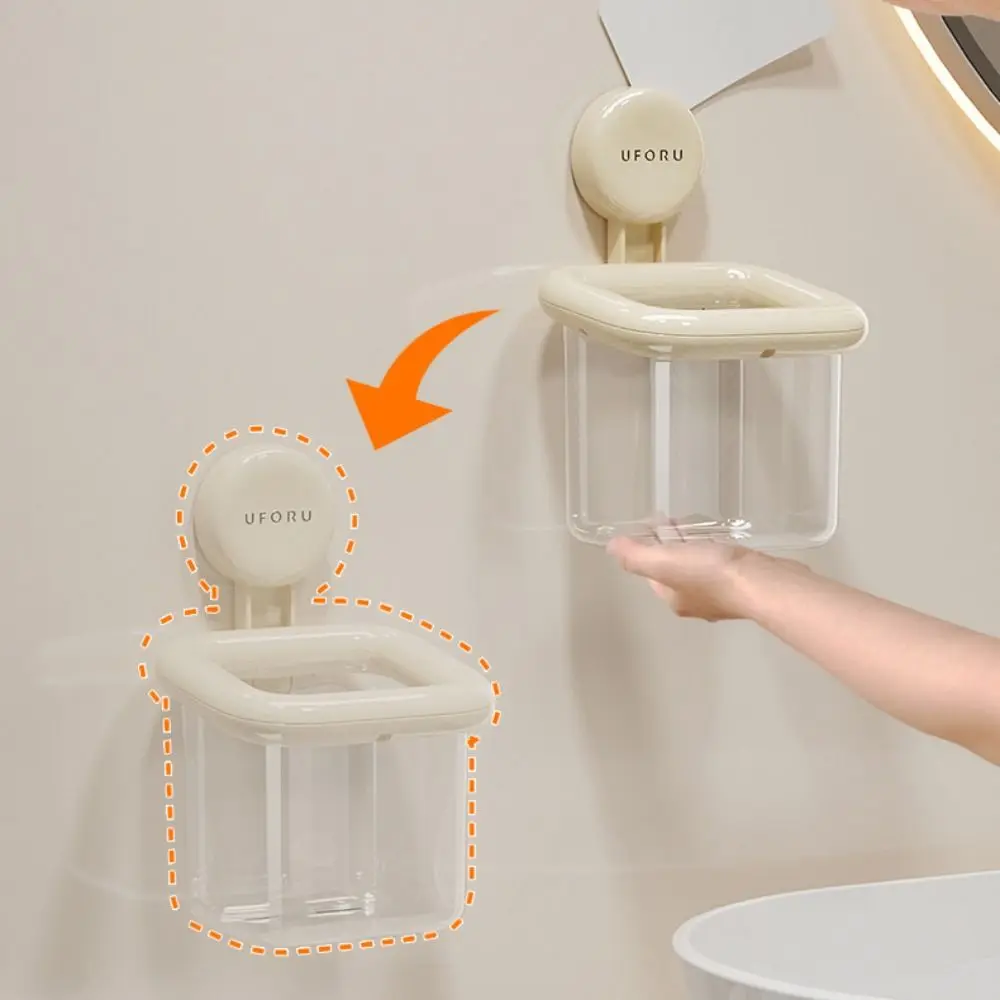 Plastic Toothbrush Storage Rack Multi-Functional No Drilling Storage Box Space Saving Wall Mounted Bathroom Shelf Toilet