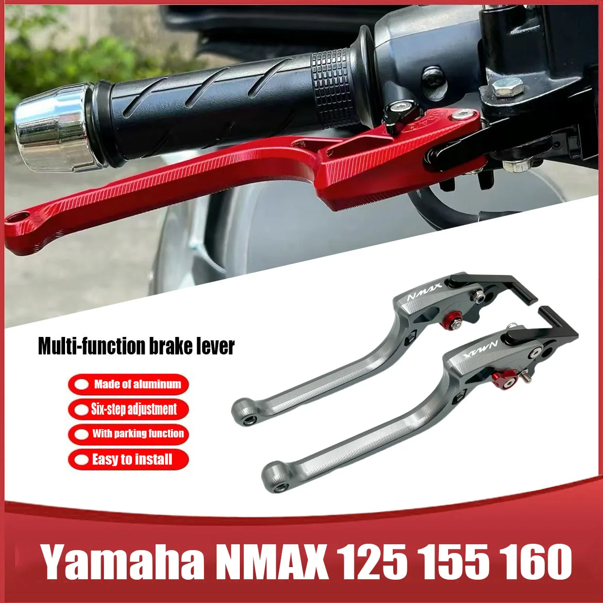 

For Yamaha NMAX 125/155/160 2022-2024Present Motorcycle Accessorie Clutch Lever Brake Lever Set Adjustable Folding Handle Levers