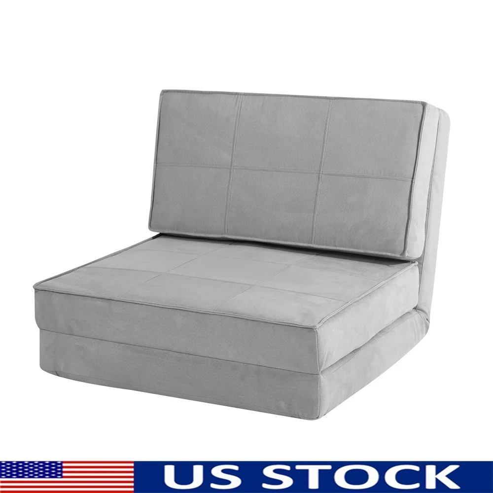 

Ultra Soft Suede 3 Position Convertible Lounge Flip Chair Bed Space Saving Recliner Kids Study Sleepover Relaxation