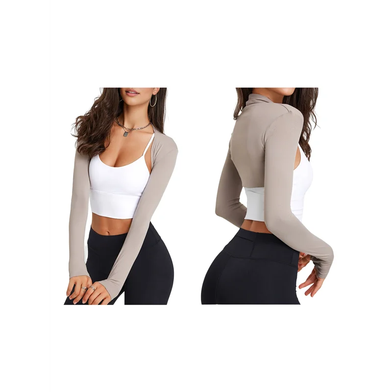 MOPHE-طقم شال نسائي كاجوال مفتوح من الأمام وأكمام قصيرة بلون الحليب S #2