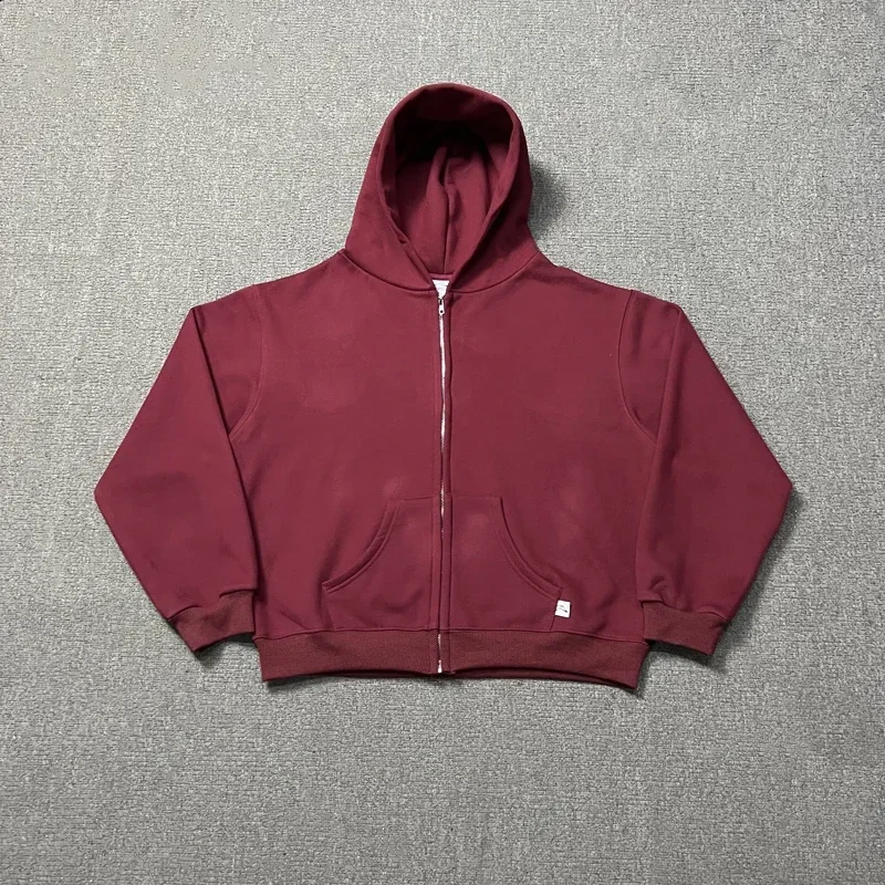 Streetwear AKIMBO Zipper Fleece Hoodies Men Women High Quality